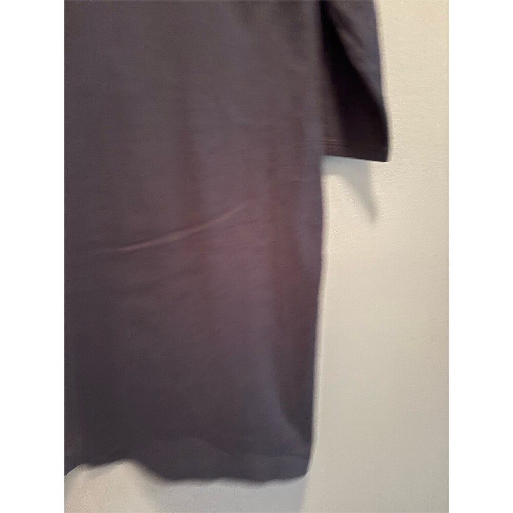 Talbots Dress Womens M Navy Blue Sheath Shift Midi 3/4 Sleeve White Trim - Picture 3 of 8